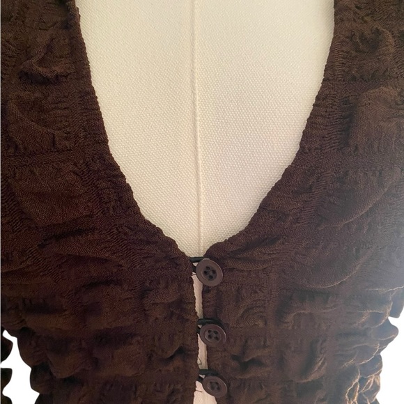 Motel Rocks Brown Textured Bubble Knit Button-Up Top – XS ✨ never worn - Picture 9 of 9